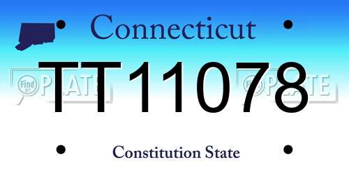 TT11078 Connecticut License Plate
