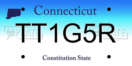 TT1G5R Connecticut License Plate