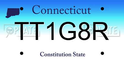 TT1G8R Connecticut License Plate