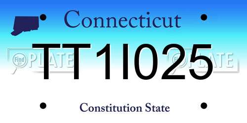 TT1I025 Connecticut License Plate