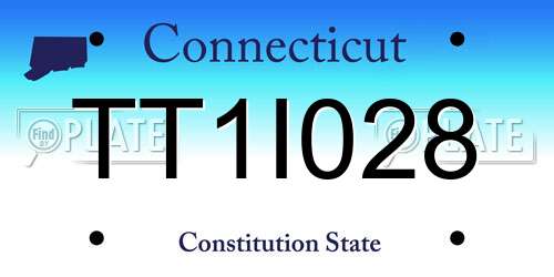TT1I028 Connecticut License Plate