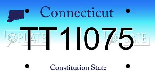 TT1I075 Connecticut License Plate