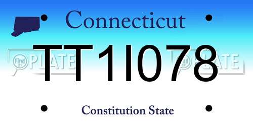 TT1I078 Connecticut License Plate