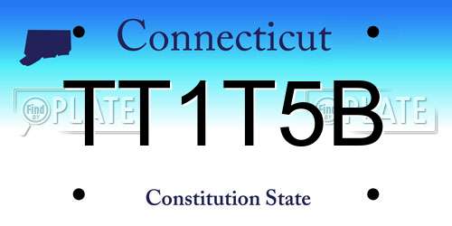 TT1T5B Connecticut License Plate