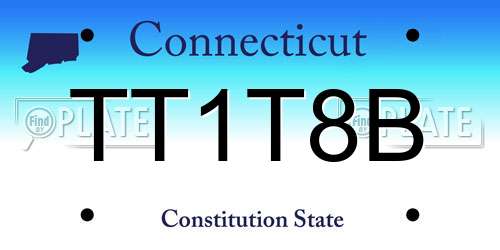 TT1T8B Connecticut License Plate