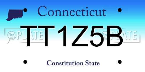 TT1Z5B Connecticut License Plate
