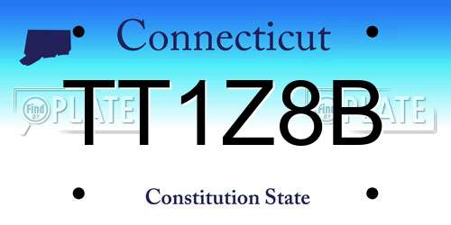 TT1Z8B Connecticut License Plate