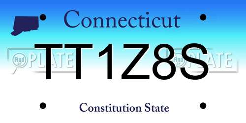 TT1Z8S Connecticut License Plate