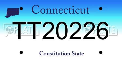 TT20226 Connecticut License Plate