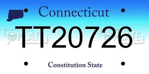 TT20726 Connecticut License Plate