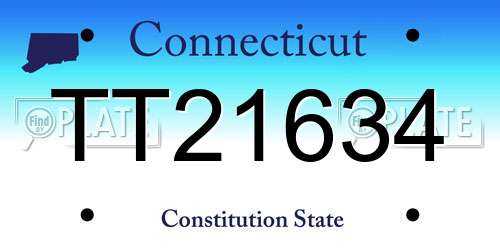 TT21634 Connecticut License Plate