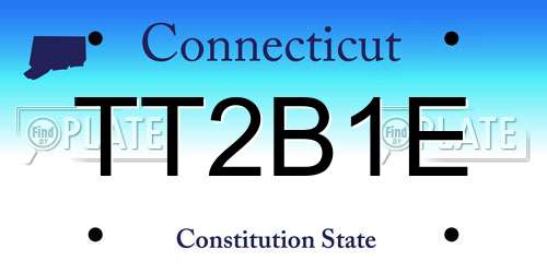 TT2B1E Connecticut License Plate