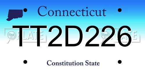TT2D226 Connecticut License Plate