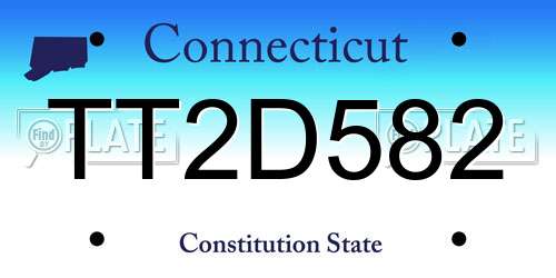 TT2D582 Connecticut License Plate