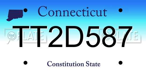 TT2D587 Connecticut License Plate
