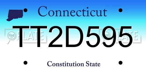 TT2D595 Connecticut License Plate