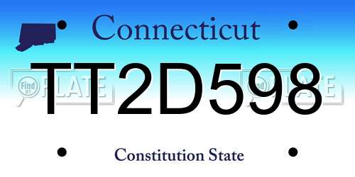 TT2D598 Connecticut License Plate