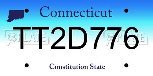 TT2D776 Connecticut License Plate