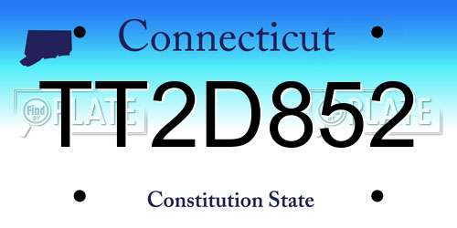 TT2D852 Connecticut License Plate