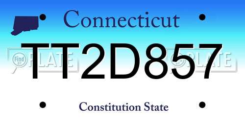 TT2D857 Connecticut License Plate
