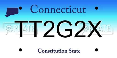 TT2G2X Connecticut License Plate