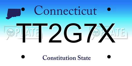 TT2G7X Connecticut License Plate
