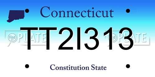 TT2I313 Connecticut License Plate