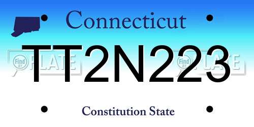 TT2N223 Connecticut License Plate