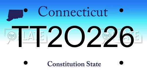 TT2O226 Connecticut License Plate
