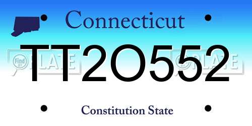TT2O552 Connecticut License Plate