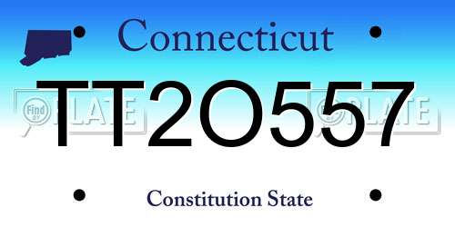 TT2O557 Connecticut License Plate