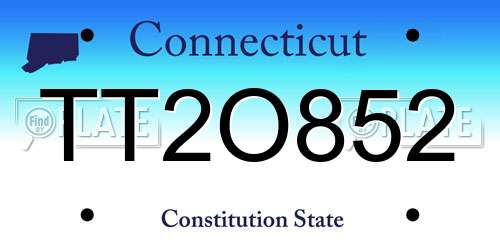 TT2O852 Connecticut License Plate