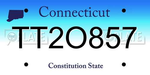 TT2O857 Connecticut License Plate