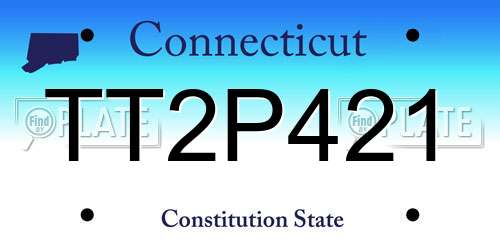 TT2P421 Connecticut License Plate