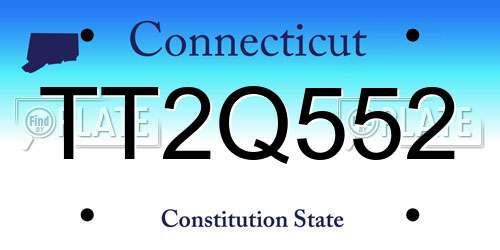 TT2Q552 Connecticut License Plate