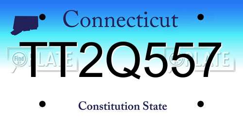 TT2Q557 Connecticut License Plate