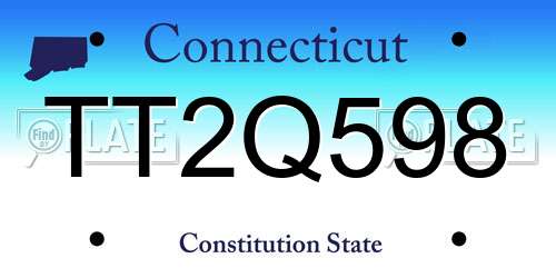 TT2Q598 Connecticut License Plate