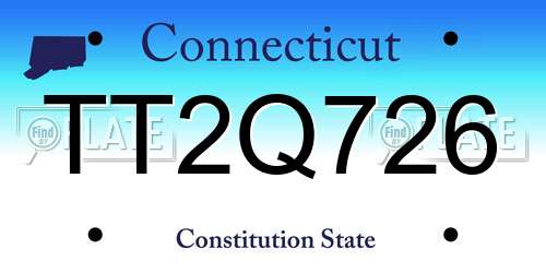 TT2Q726 Connecticut License Plate