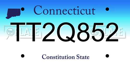 TT2Q852 Connecticut License Plate