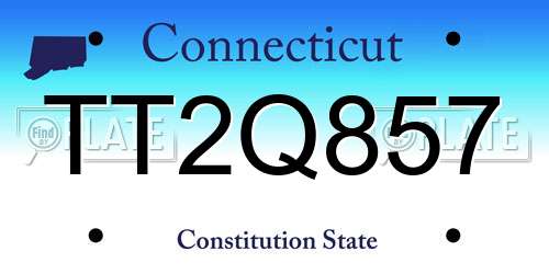 TT2Q857 Connecticut License Plate