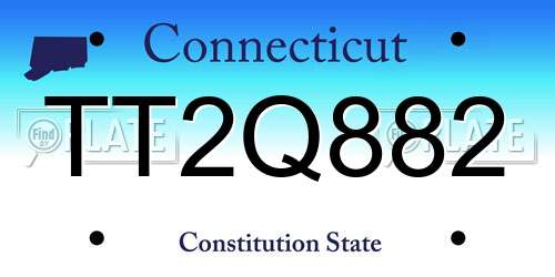 TT2Q882 Connecticut License Plate