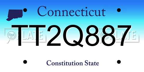 TT2Q887 Connecticut License Plate