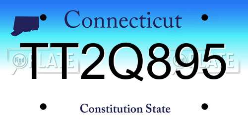 TT2Q895 Connecticut License Plate