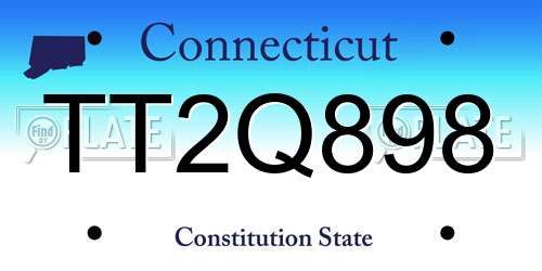 TT2Q898 Connecticut License Plate