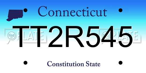 TT2R545 Connecticut License Plate