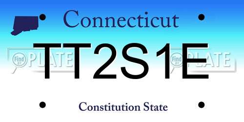 TT2S1E Connecticut License Plate