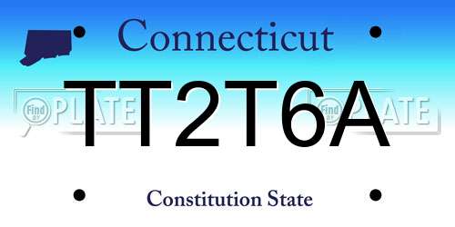 TT2T6A Connecticut License Plate