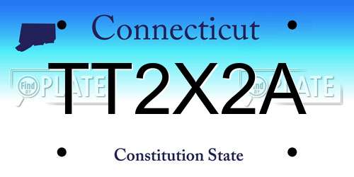 TT2X2A Connecticut License Plate