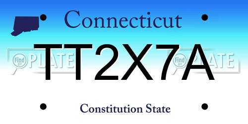 TT2X7A Connecticut License Plate