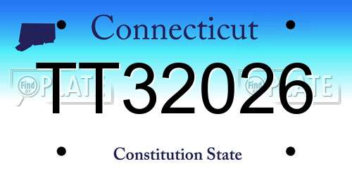 TT32026 Connecticut License Plate